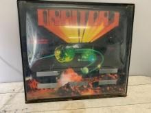 Vintage Orbitor 1 Pinball Game Back glass with Plastic Dome by Stern