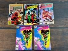 A Group of Five Marvel Comics Daredevil Comic Books
