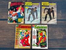 A Group of Five Frankenstein Monster Vintage Comic Books by Dell and Others