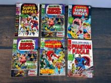 A Group of Six Vintage Marvel Comics 25 cents Superheroes and More