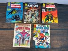 A Group of Five Comics Preview Magazines Sherlock Holmes and Spider-Man