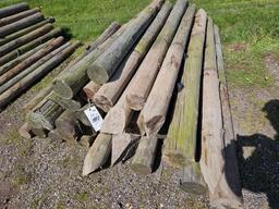 Treated fence posts, 7ft, 5-5.5in, bid x 38