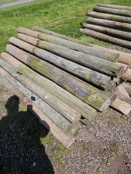 Treated fence posts, 7ft, 5-5.5in, bid x 38