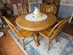 Solid Oak Claw-foot Pedestal Table with 4 Chairs by Cochrane Furniture - Nice