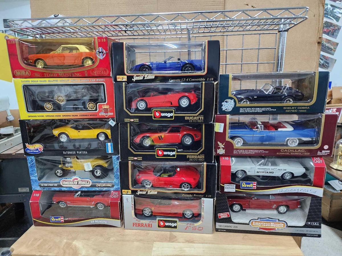 (14) Die Cast Collectible Cars in boxes
