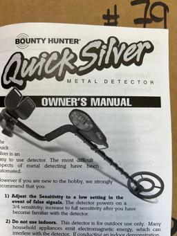 Bounty Hunter Quick Silver Metal Detector