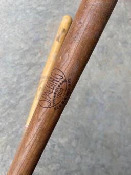 Spaulding 1859 and Louisville Slugger wood bats