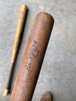 Spaulding 1859 and Louisville Slugger wood bats