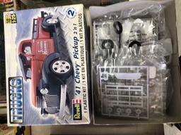 Revell model kits. Chevy truck, Speed wagon and Ford Anglia