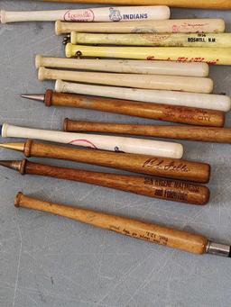 Advertising Baseball Bats Pens & Pencils Bob Feller, Wills, Chief Wahoo ,