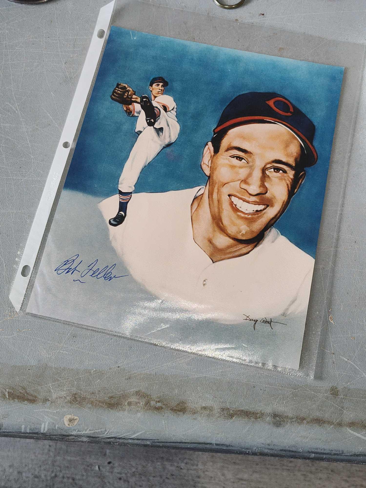 Bob Feller Signed Photo, Other Pictures, Early Pencil Toppers, Pinbacks