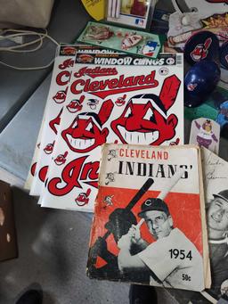 Cleveland Indians Items 1987 Towel, 1950's Scorecard Programs Chief Wahoo