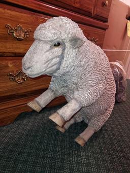 2 Sheep Statuettes & Sheep Stuffed Animal
