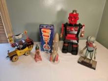 Assortment of Space Items - Robots, Rockets