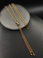 14k yellow gold rope chain necklace with drop pendant