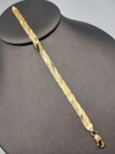 14k yellow gold braided bracelet, 5.2 grams