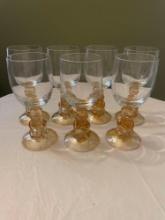 (7) Walt Disney Company Pooh Bear Hunny Pot wine glasses/goblets