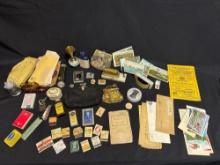 Vintage matchbooks, desk items, postcards, advertising, and more