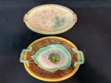 Majolica pottery platters (2)