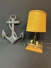 Nautical lamp and wall hanging