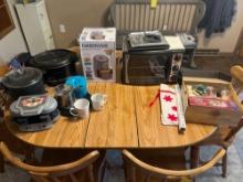 kitchen items, toaster oven, air fryer, crock pots, etc