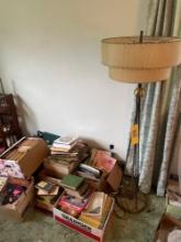 Floor Lamp & Large Assortment of Books