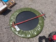 Small trampoline and a pogo stick