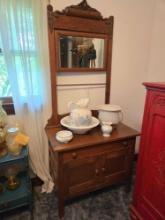 Antique Washstand w/ Mirror