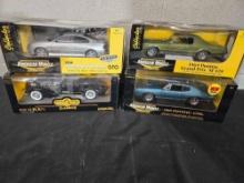 4 American Muscle Ertle Collection 1/18 Scale Diecast Cars