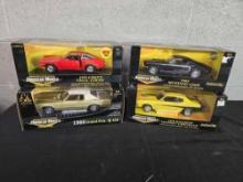 4 American Muscle Ertle Collection 1/18 Scale Diecast Cars