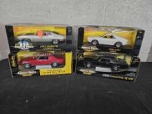 4 American Muscle Ertle Collection 1/18 Scale Diecast Cars