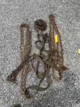 assorted log chain and straps