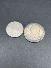 1820 Bust Quarter and 1824 Bust Half