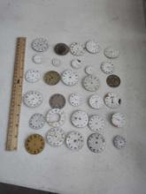 30 Pocket Watches Watch Faces Dials Mostly Porcelain