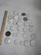 30 Pocket Watches Watch Faces Dials Mostly Porcelain