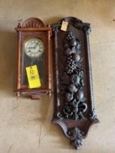 Wooden clock and wall decor piece