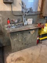 Steel Work Top Cabinet, Vise, Metal Wall Art Decor