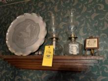 Oil Lamps and Decorative Plate