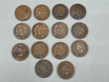 1890s & 1900s Indian Head Cents bid x 14