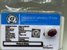 Certified Natural Ruby 6.750 CTS
