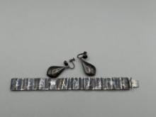 Sterling Silver Bracelet & Earrings Siam