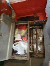 3 Metal tool boxes of automobile hardware, parts and more