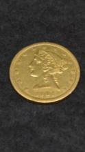 1901 S Liberty Head Half Eagle $5 Gold Coin