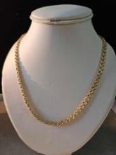 Ladies 14k yellow gold hollow link flat fancy rope chain