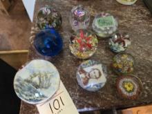 (10) Glass Paperweights