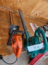 Electric blower and hedge trimmer