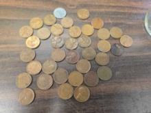 (37) Lincoln Head Wheat Cents