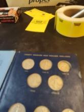 13 US Walking Liberty Silver Half Dollars Coins in book