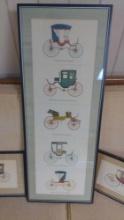 Three Framed Antique Coach Carriage Prints