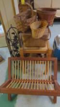 Wicker Baskets, Wood Rack, small wood stand and more